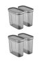 Hermia Set de Cajas de Almacenaje BNMSRGAR04-18, 4 Piezas, Antracita